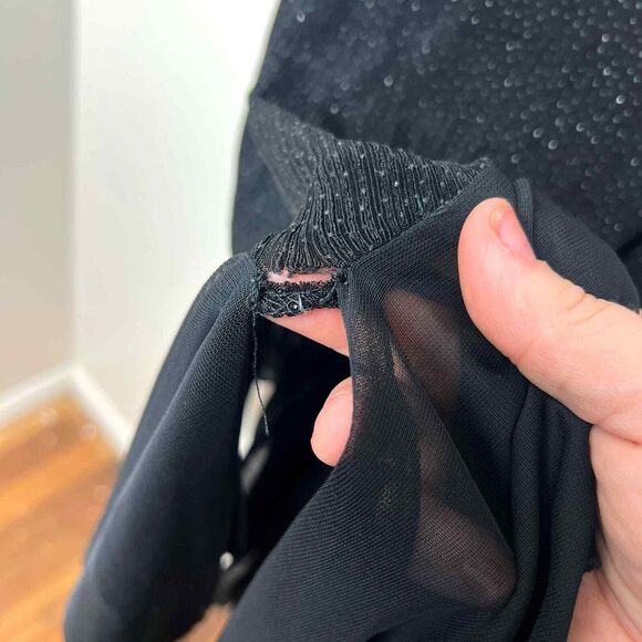 Vintage Y2K Jump Apparel Co‎ Made in USA Black Sparkle Formal Dress Size 3/4 - Picture 5 of 7